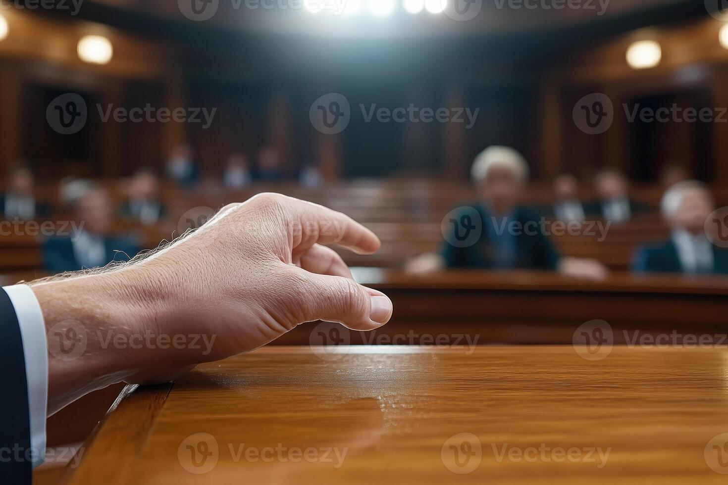 male hand pointing finger at audience in conference hall photo