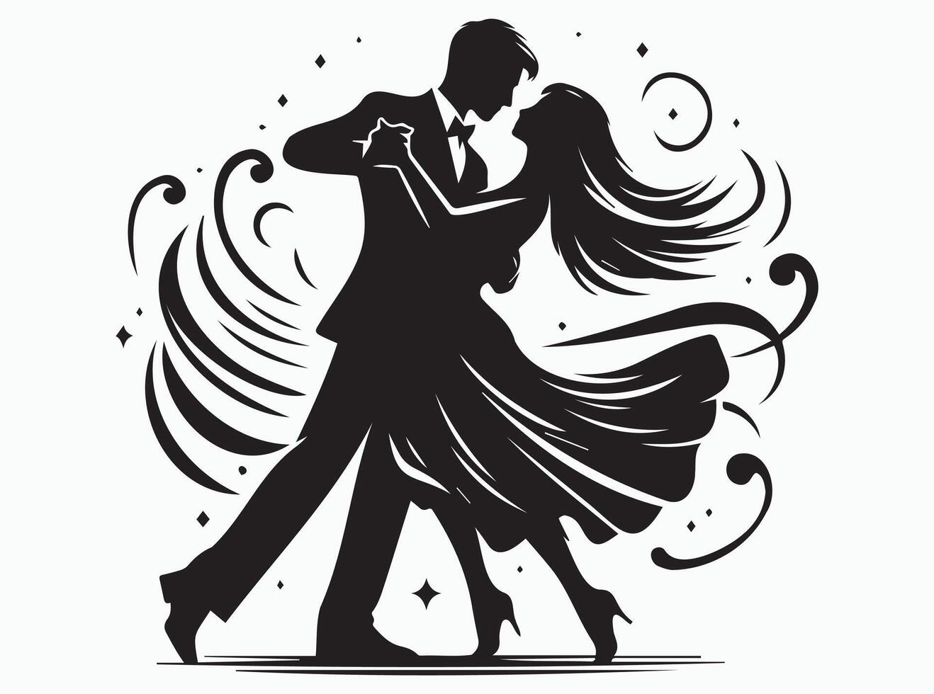 Couple Dancing Silhouette vector