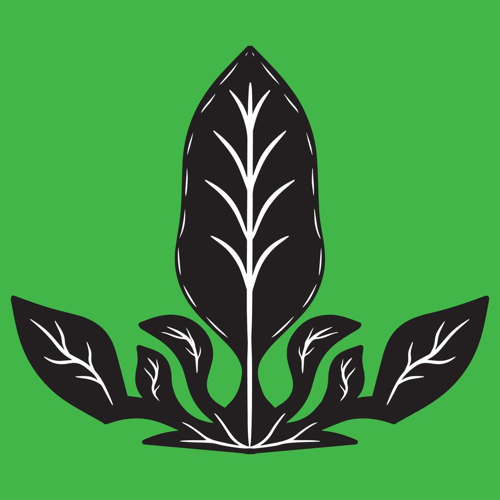 green ornamental plant icon illustration vector