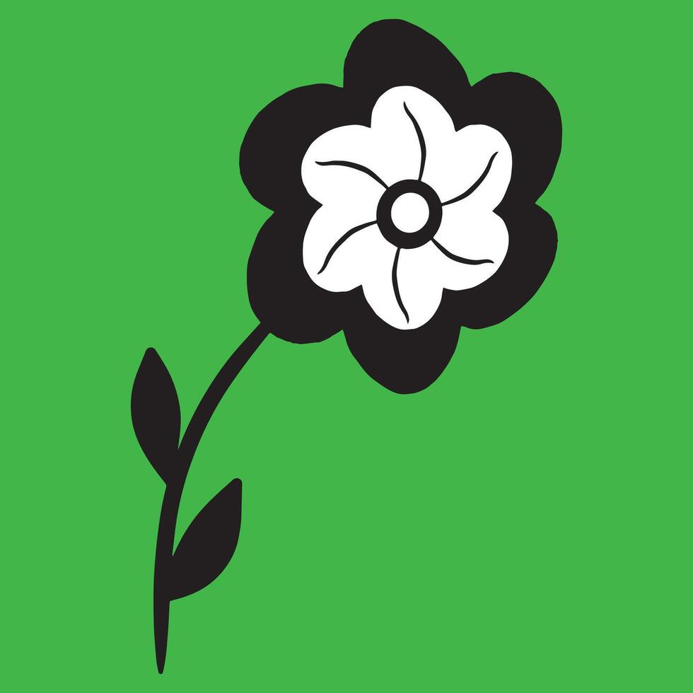 blooming flowers and leaves flat style isolated vector