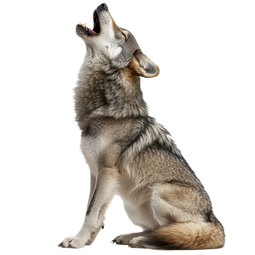 Wolf howling on a transparent background png