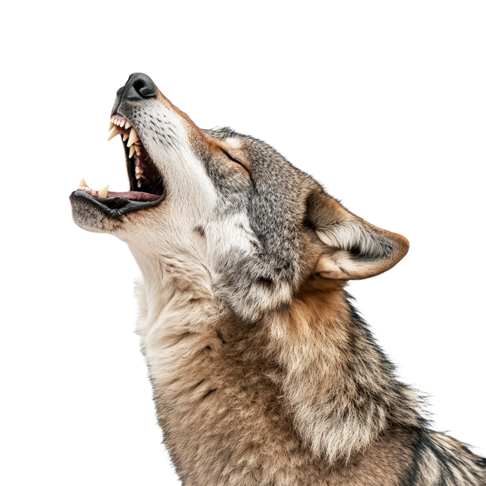 Wolf howling a transparent background png