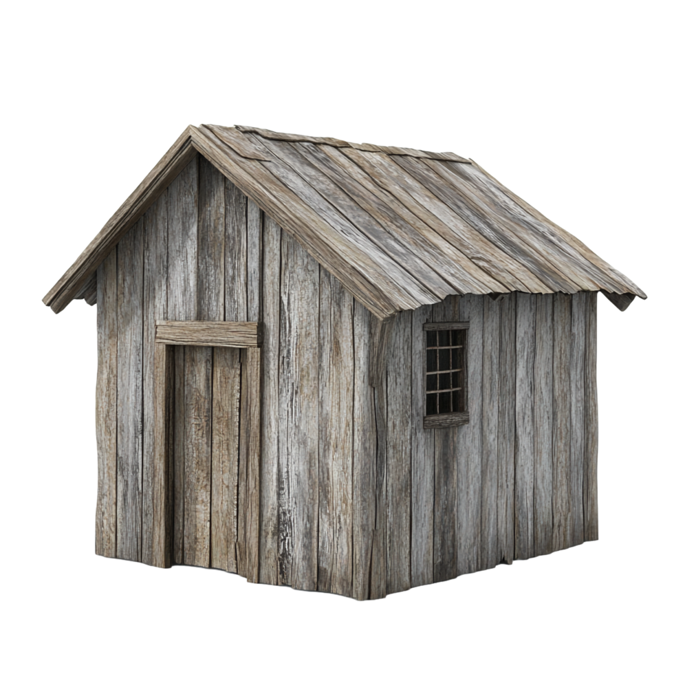 a small wooden house on a transparent background png
