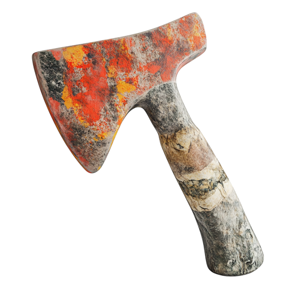 hatchet placed against a transparent background, showcasing detailed textures and design png