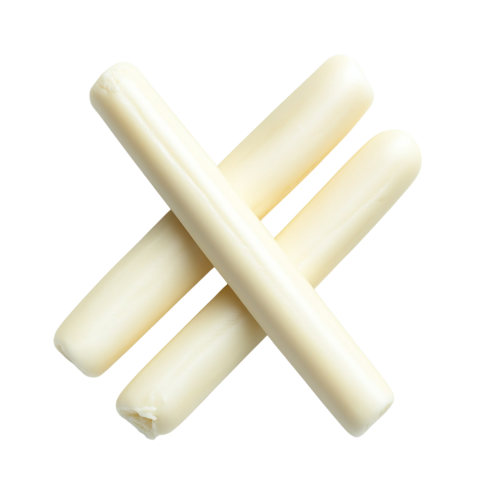 Mozzarella stick top view over a transparent background png