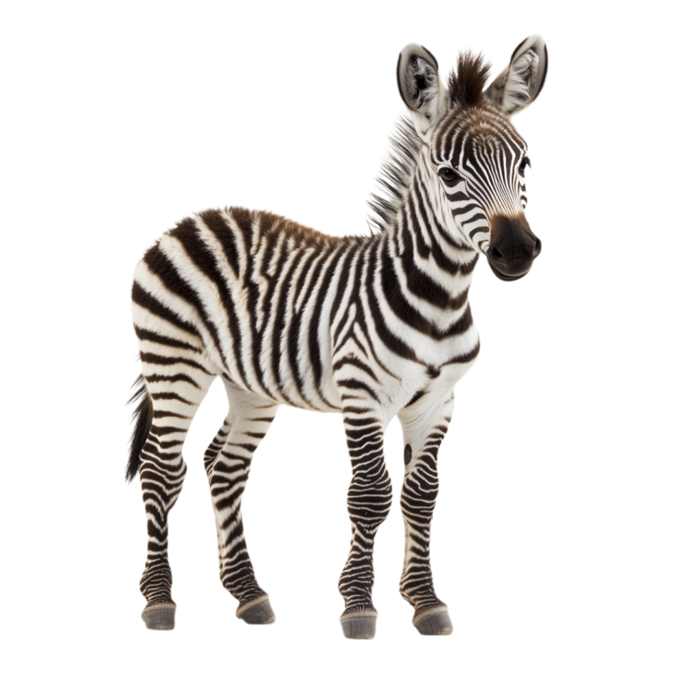 Juvenile Zebra Isolated Against a transparent Background png