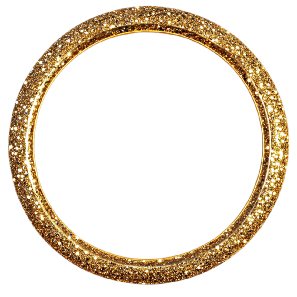 Glitter Circle Frame Perfect for Elegant Design Against Transparent Background for Luxury, Celebration, or Event Branding png