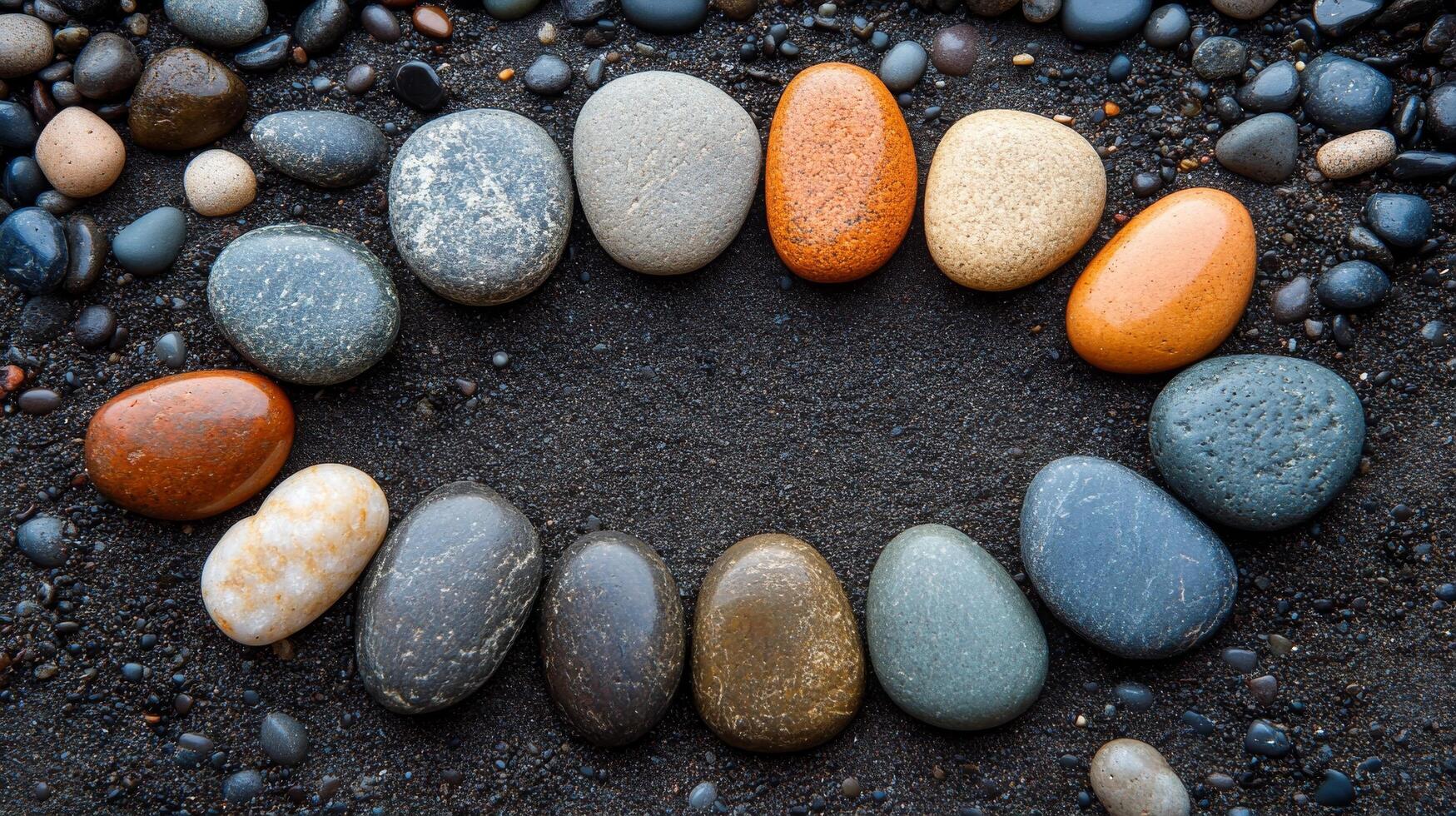A circle of stones arranged in a circle photo