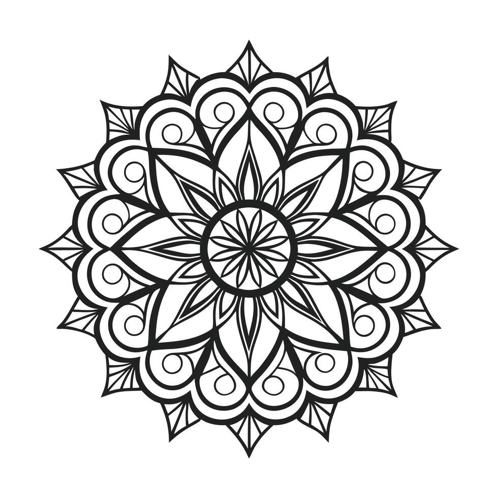 Black Mandala Silhouette With Tribal Elements Intricate Pattern vector
