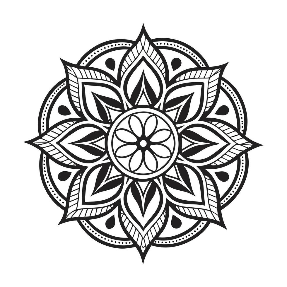 A Silhouette Image Of A Mandala Icon vector