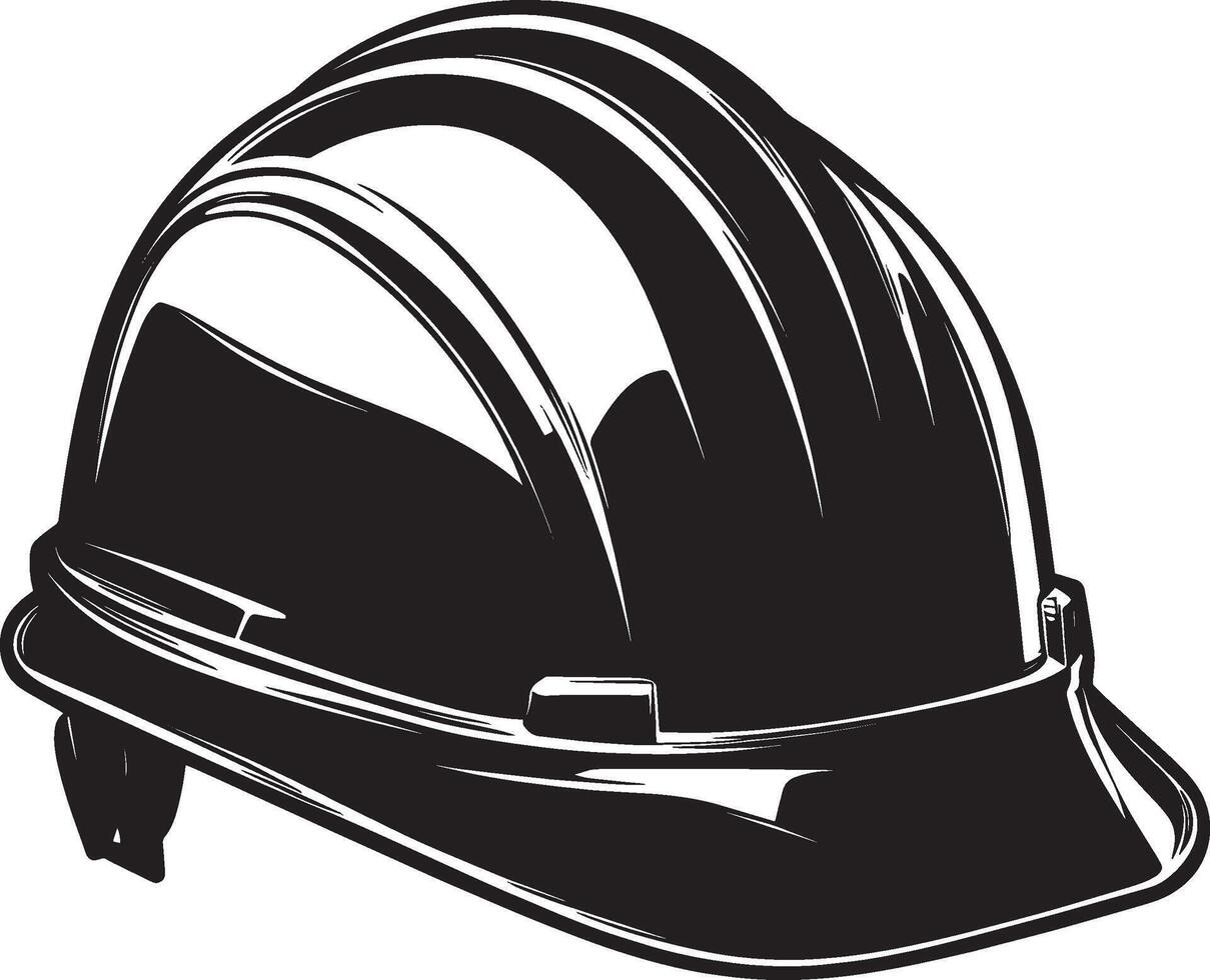 Construction hard hat simple silhouette black illustratio vector