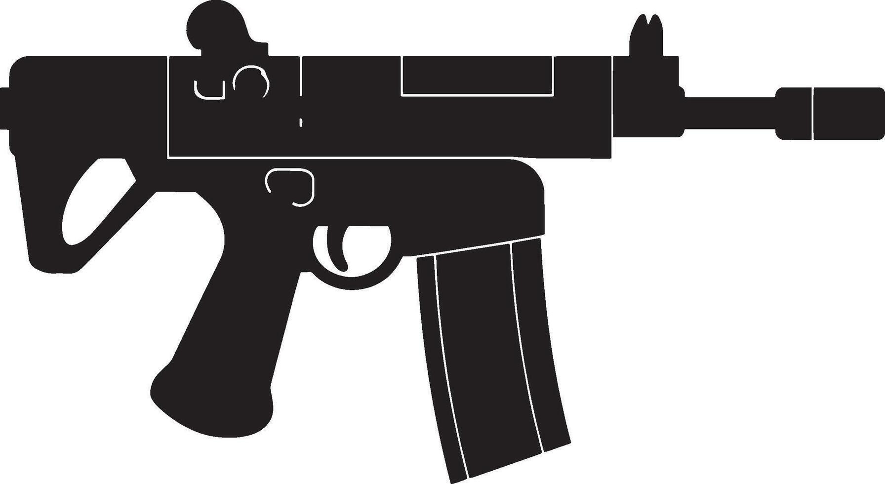 Black machine gun icon illustration vector