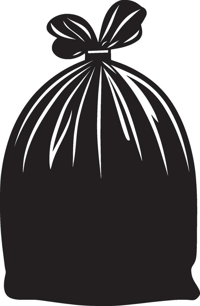 Black garbage bag icon illustration vector