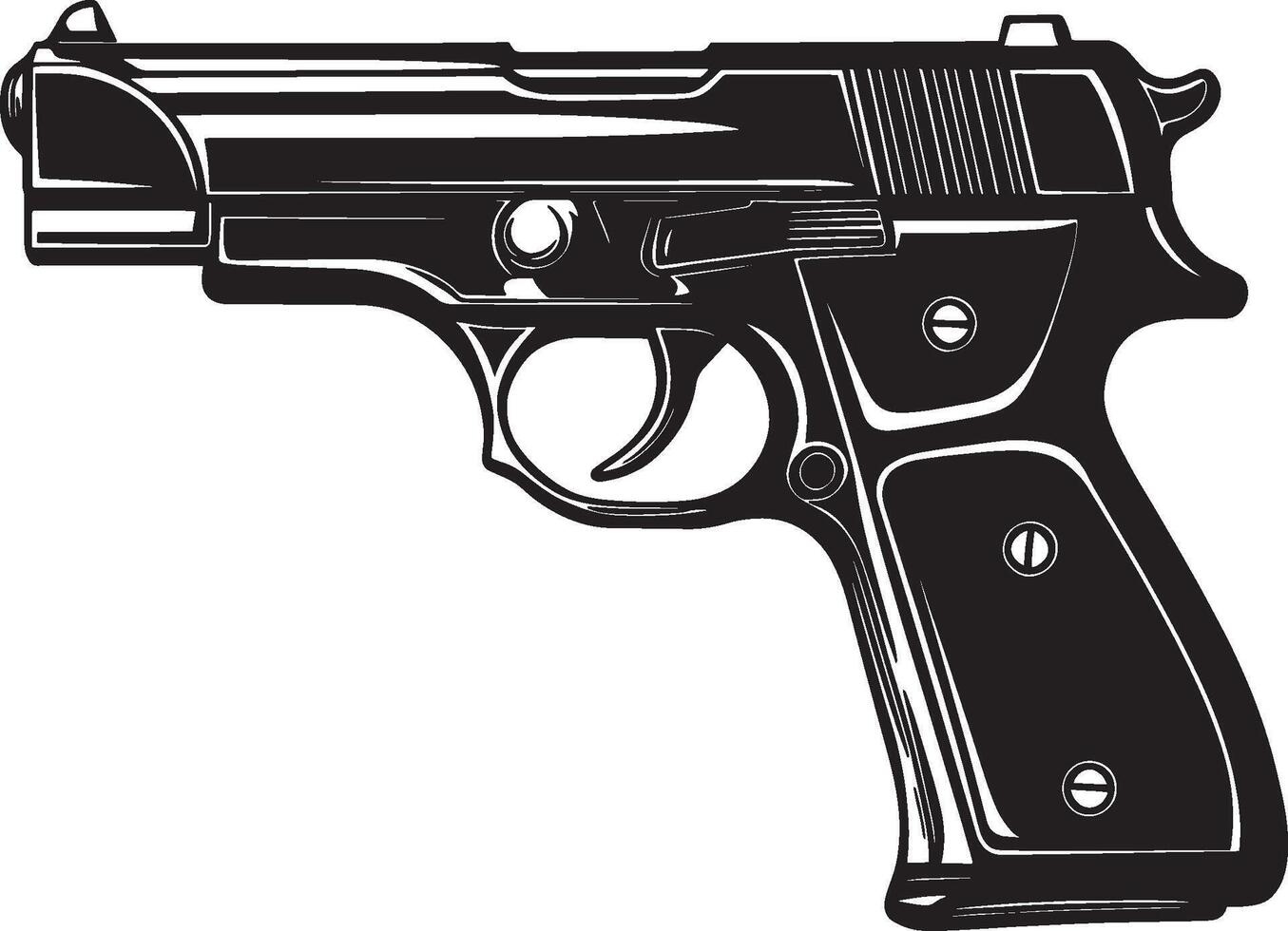Handgun icon black illustration vector