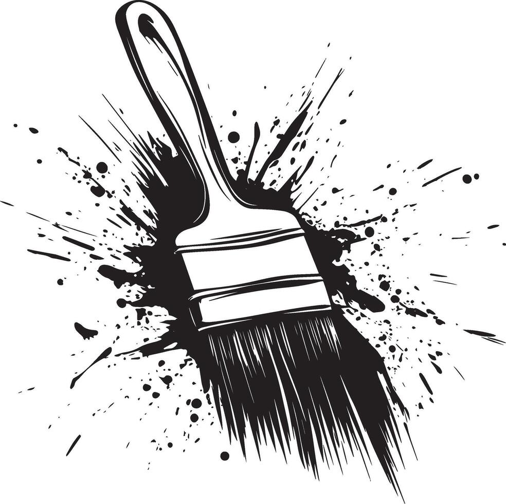Paintbrush outline black illustration vector