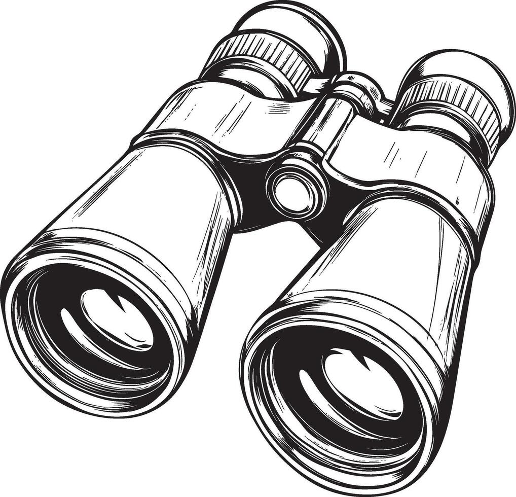 illustration of a black binoculars icon vector