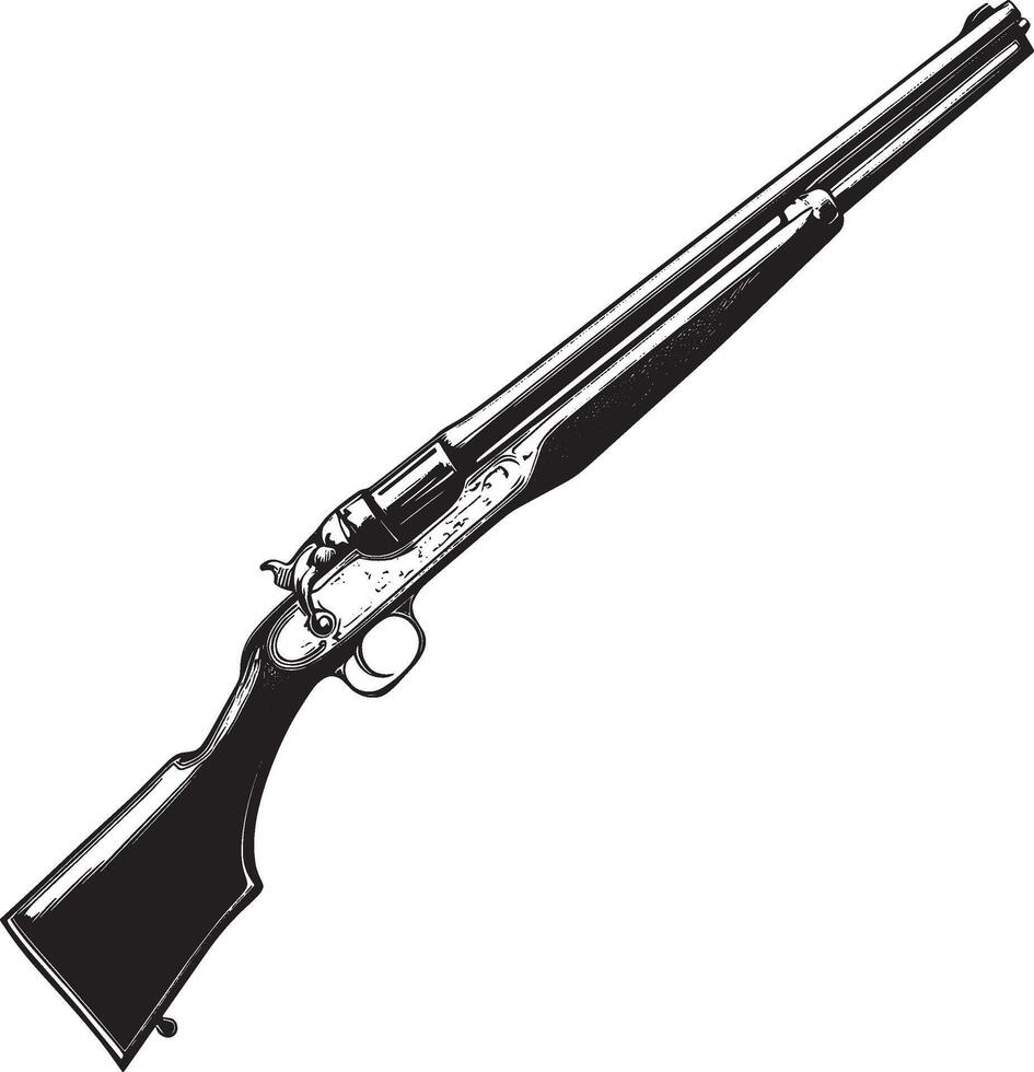 Shotgun outline black illustration vector