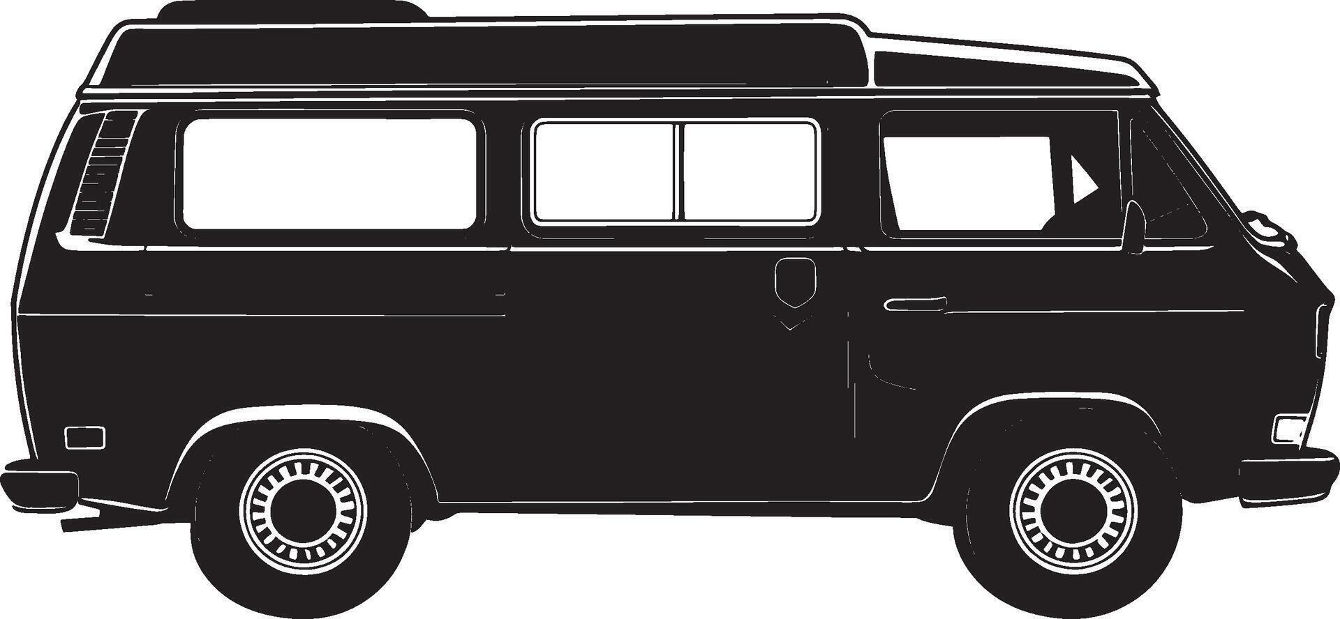 Van simple silhouette black illustration vector