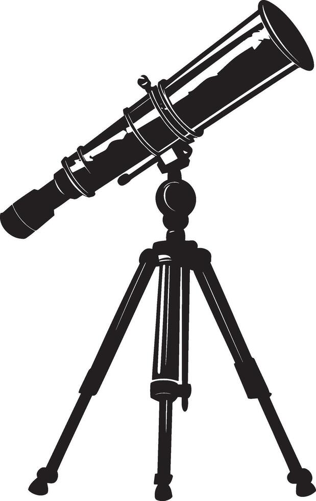 telescope simple silhouette black illustration vector