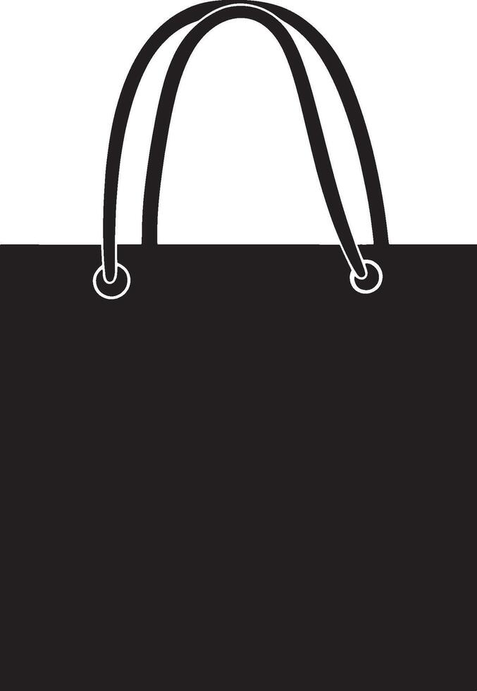 Black illustration of a shopping bag icon. vector