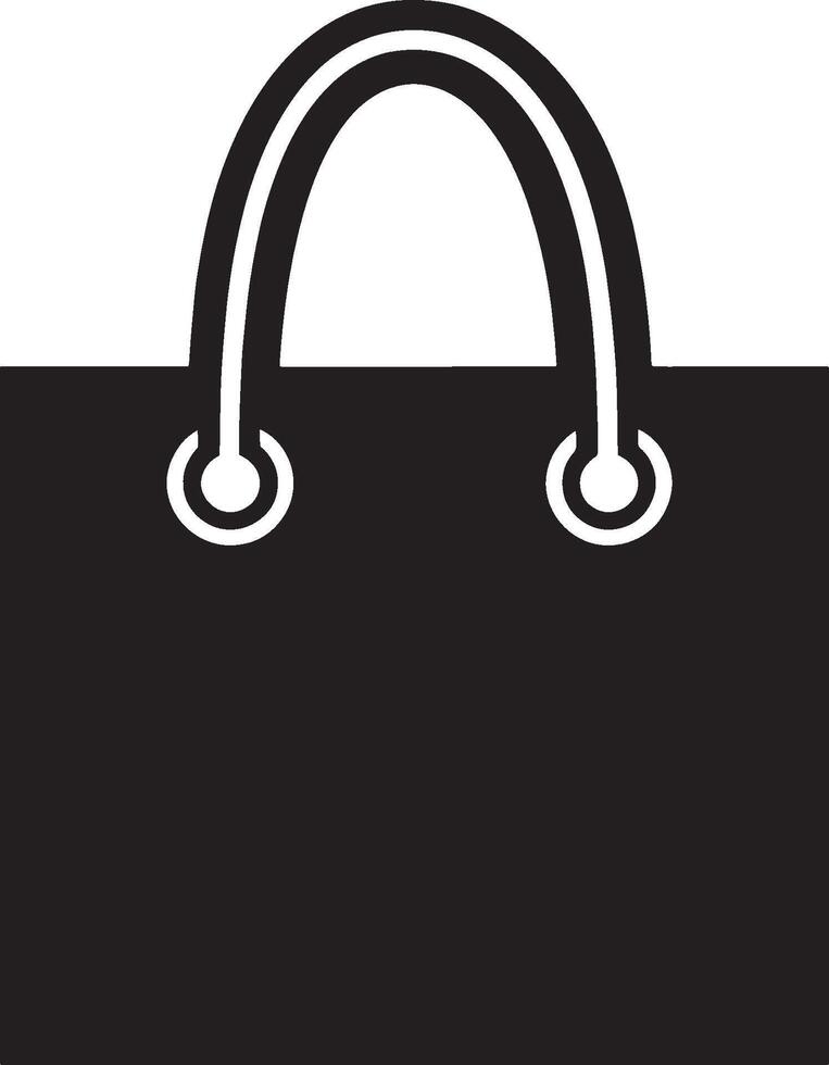 Shopping bag icon black illustration vector