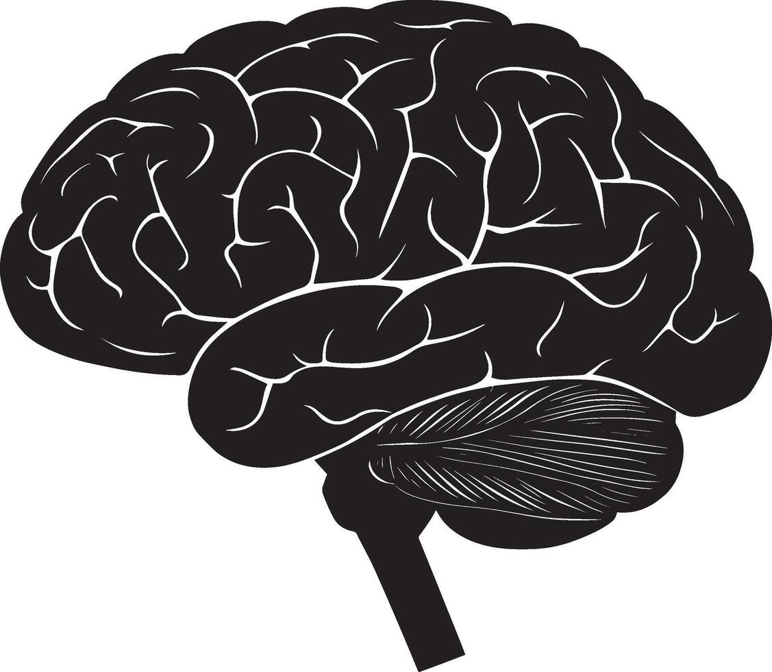 Monochrome brain shape design vector