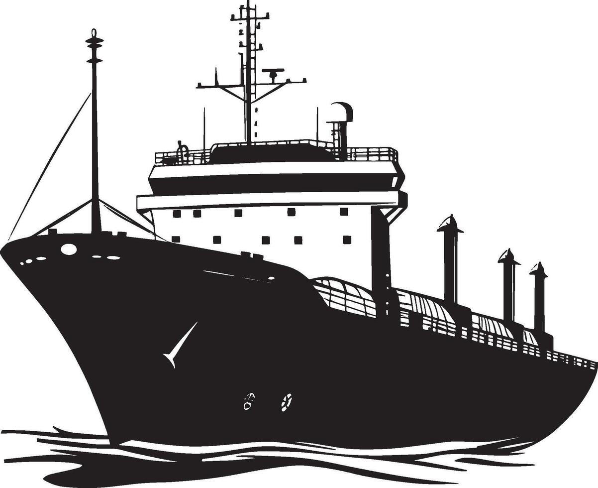 Logistic ship simple silhouette black illustration vector
