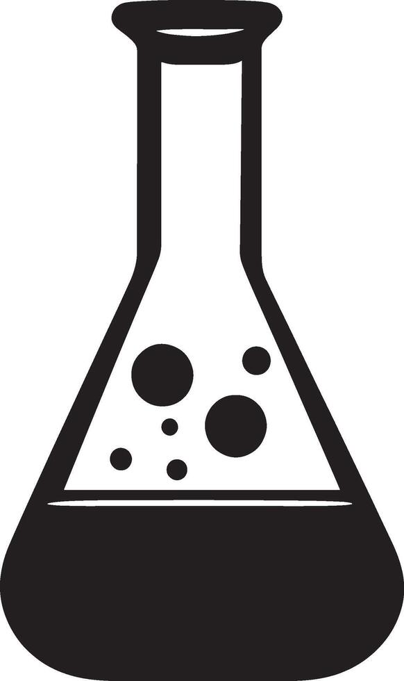 Beaker science simple silhouette black illustration vector
