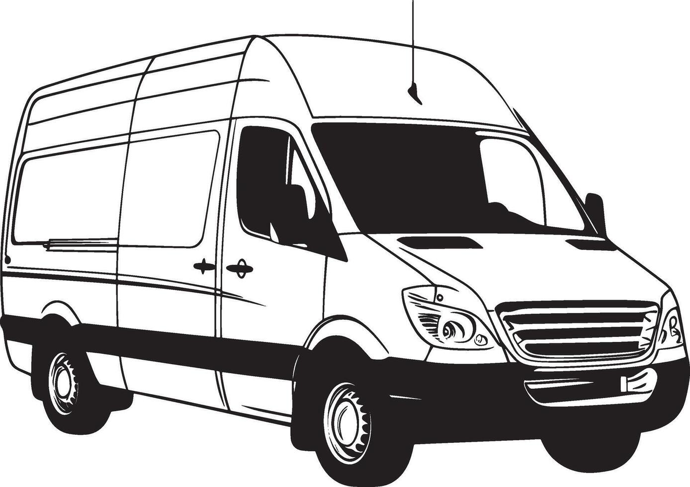 Van icon in black style. vector