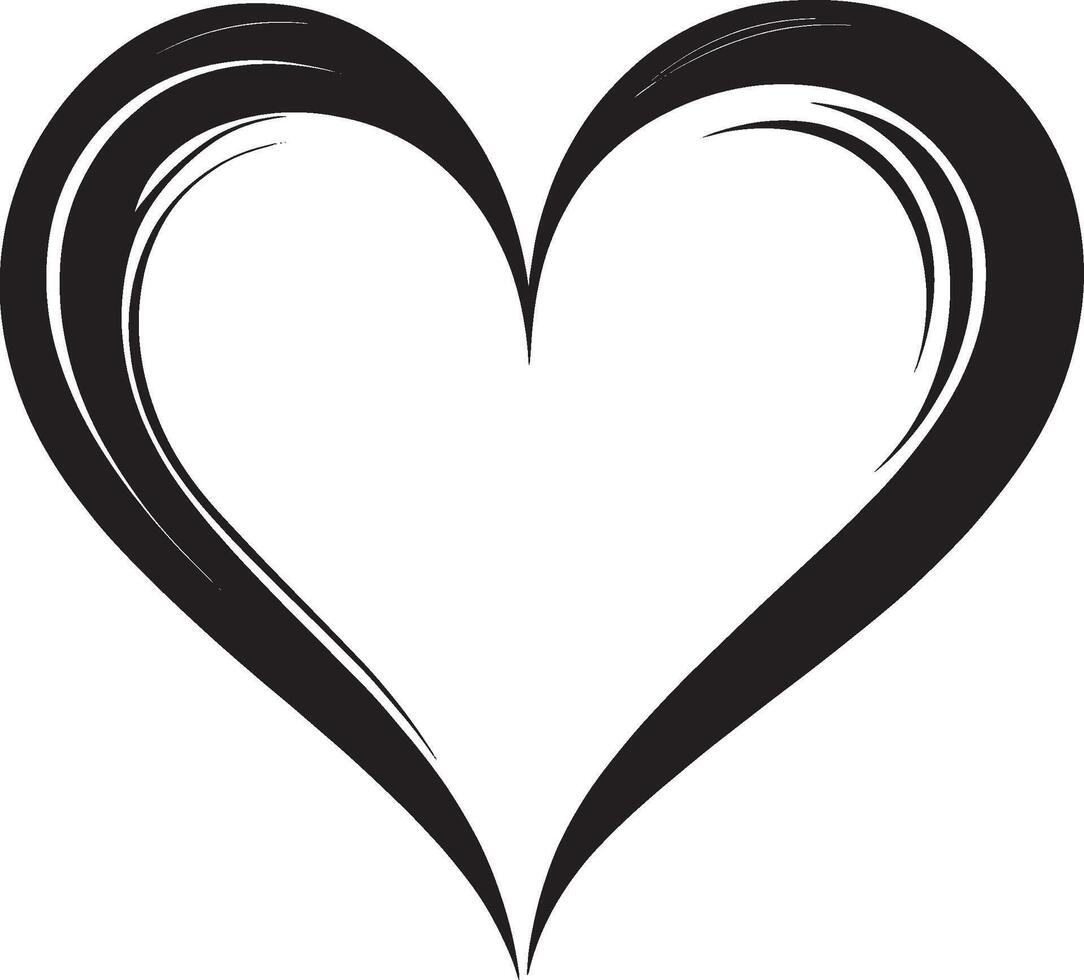 Monochrome heart outline icon design vector