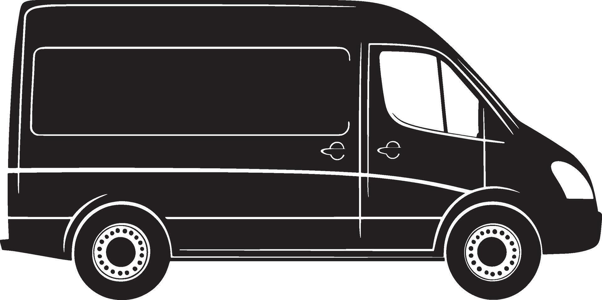 Van icon black illustration vector
