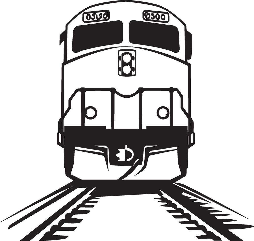 Train outline black illustration vector