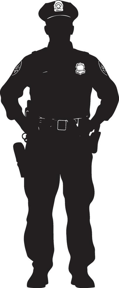 Police simple silhouette black illustration vector