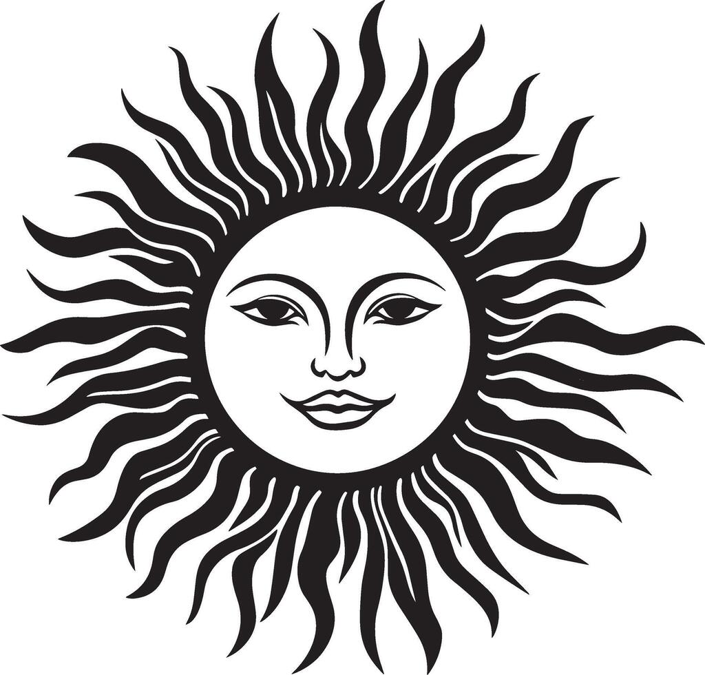 Sun simple silhouette black illustration vector