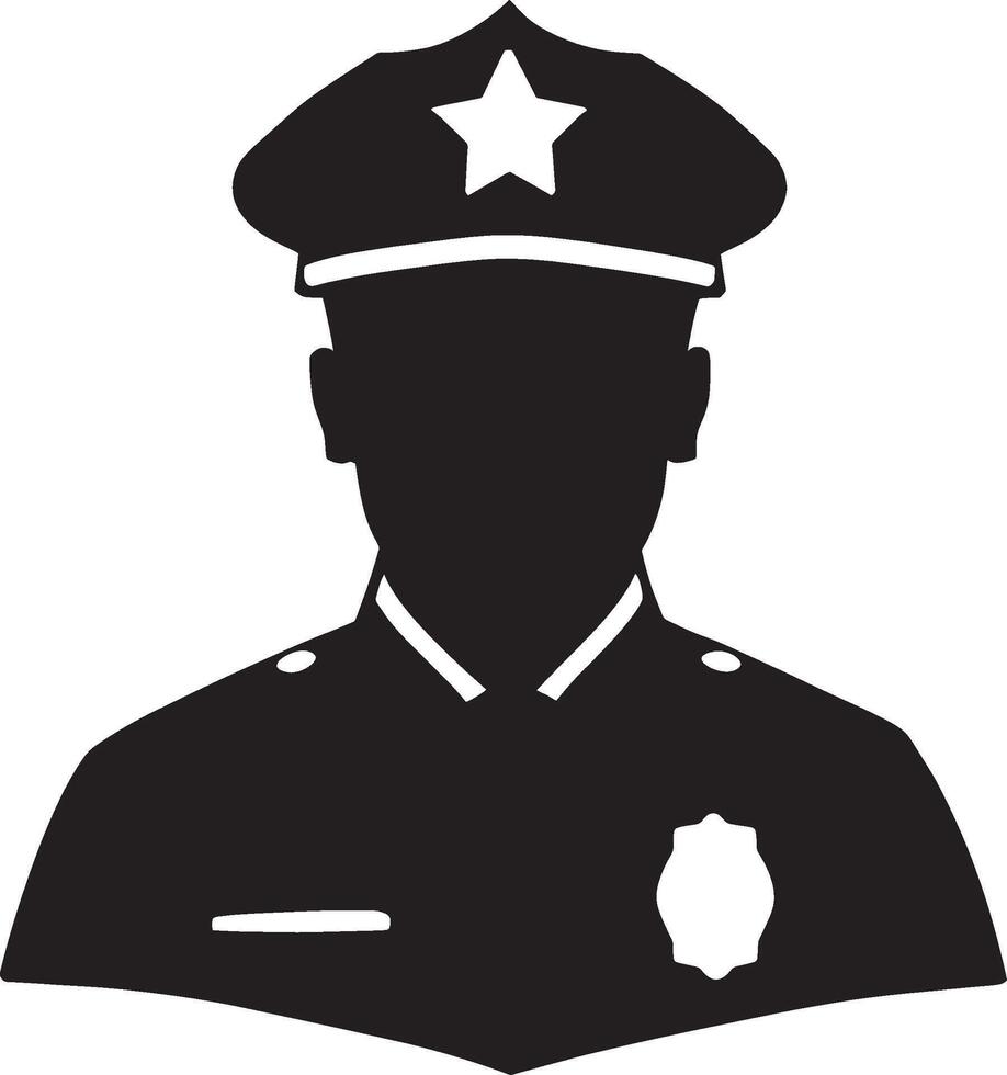 Police icon in black style. vector