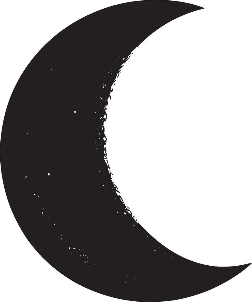 Minimalist black outline of the moon, design. vector