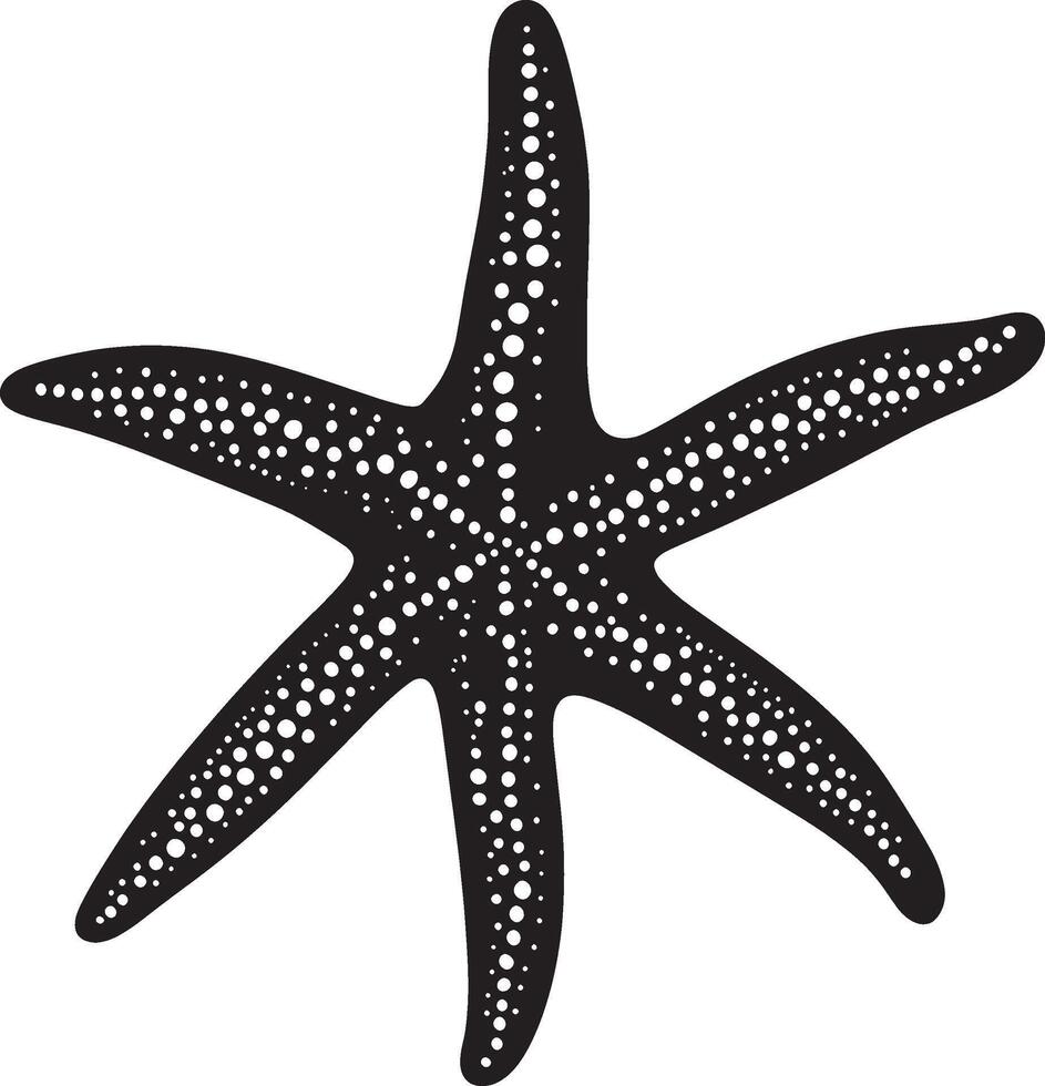 Starfish simple silhouette black illustration vector