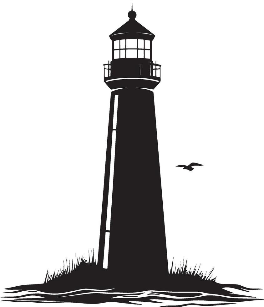 Lighthouse simple silhouette black illustration vector