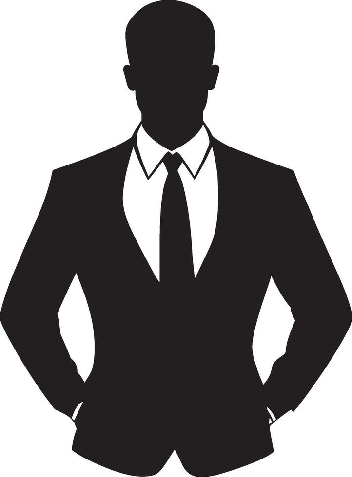 silhouette of a man in a suit and tie vector