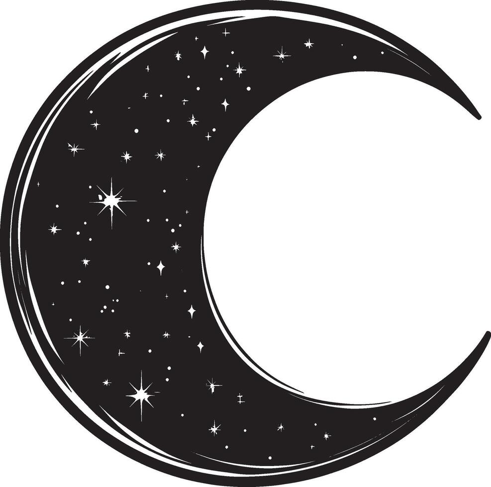 Moon icon black illustration vector