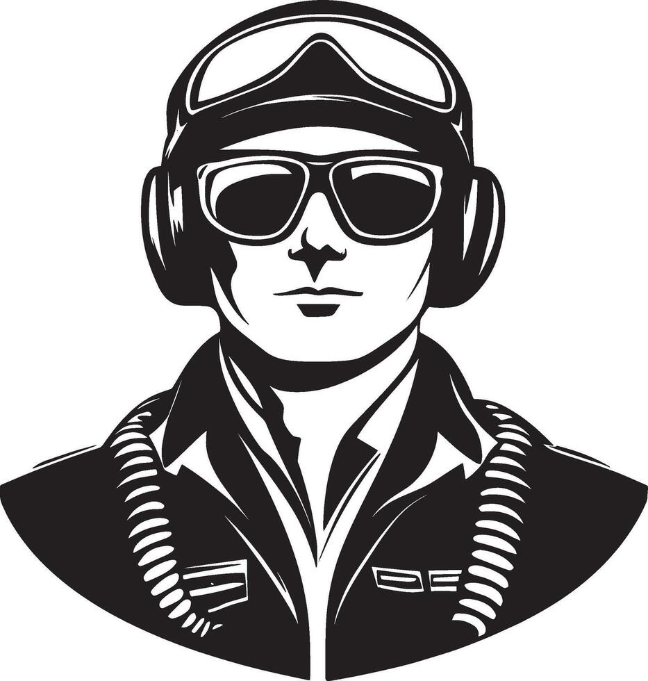 Pilot icon black illustration vector
