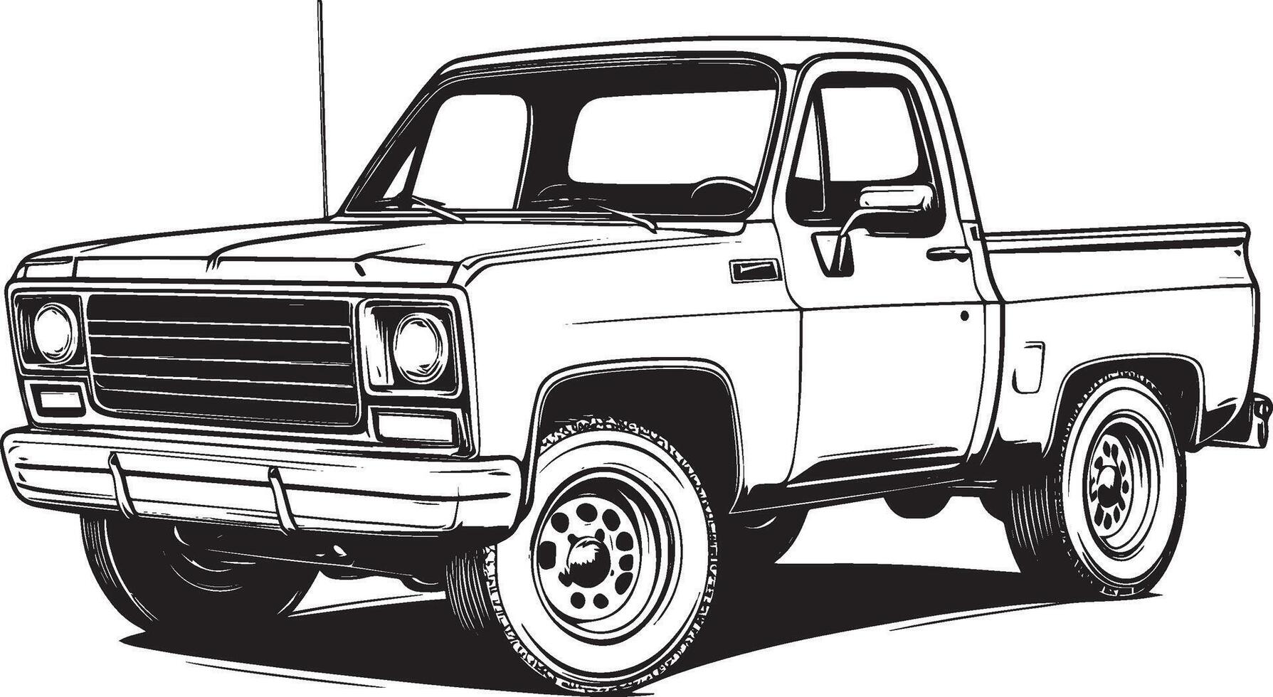 Black design of a pickup truck symbol. vector