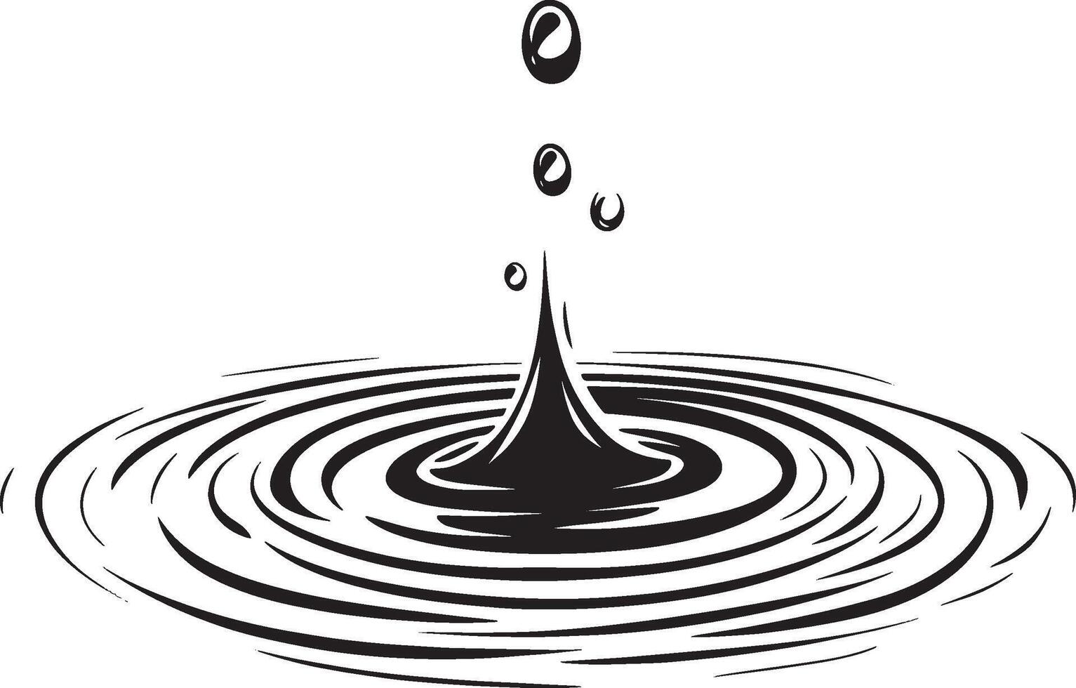 Water simple silhouette black illustration vector
