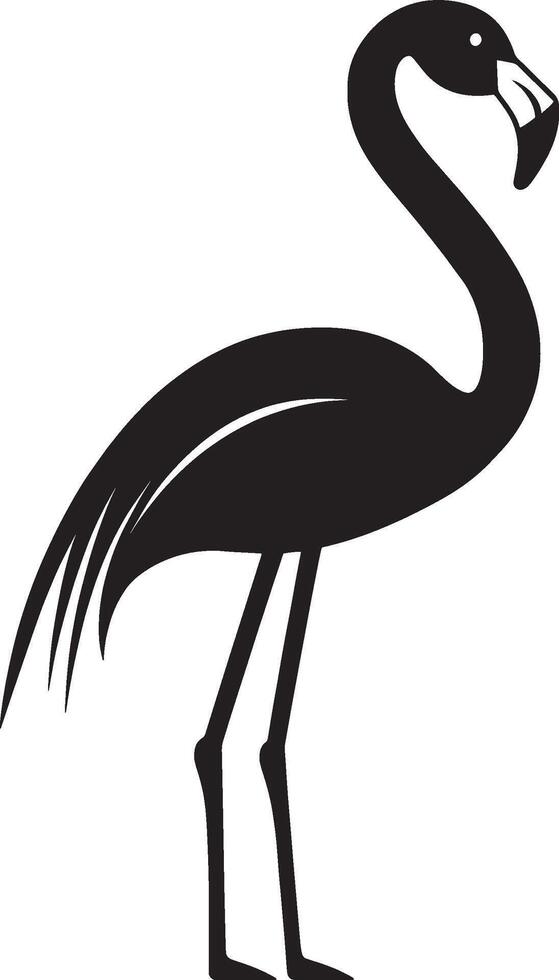 inflatable flamingo simple silhouette black illustration vector