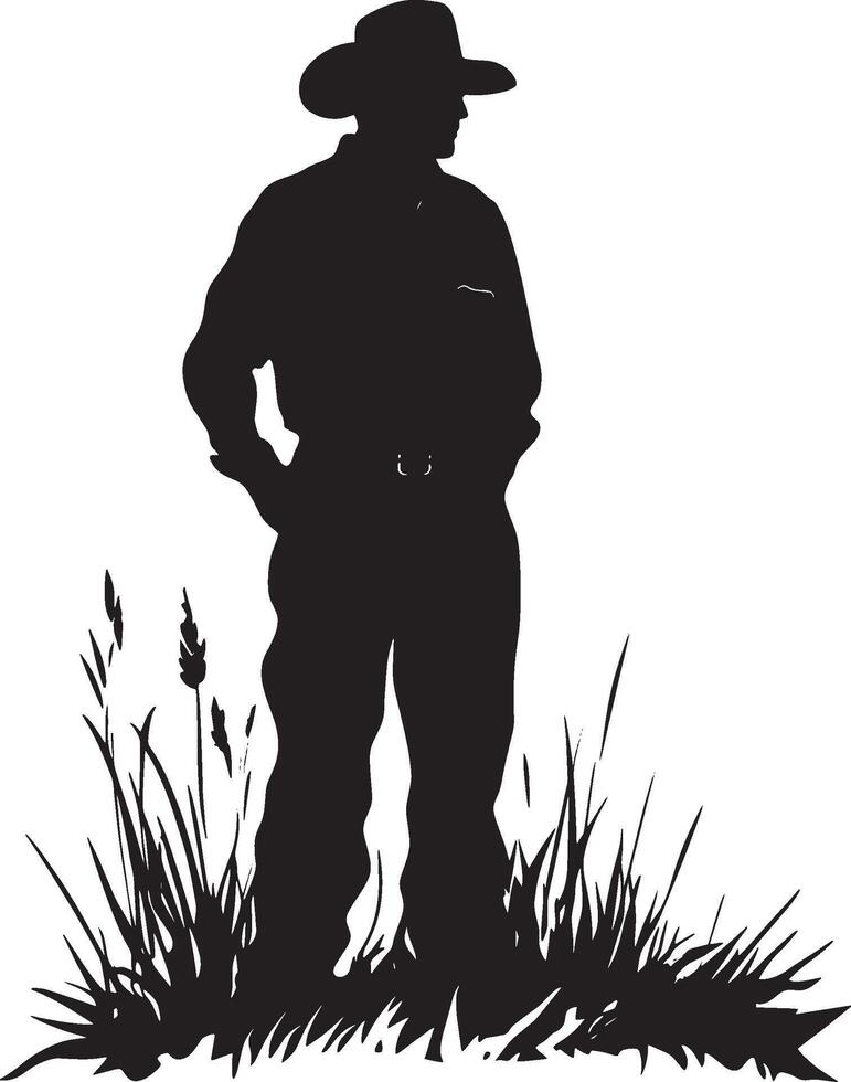 Farmer simple silhouette black illustration vector