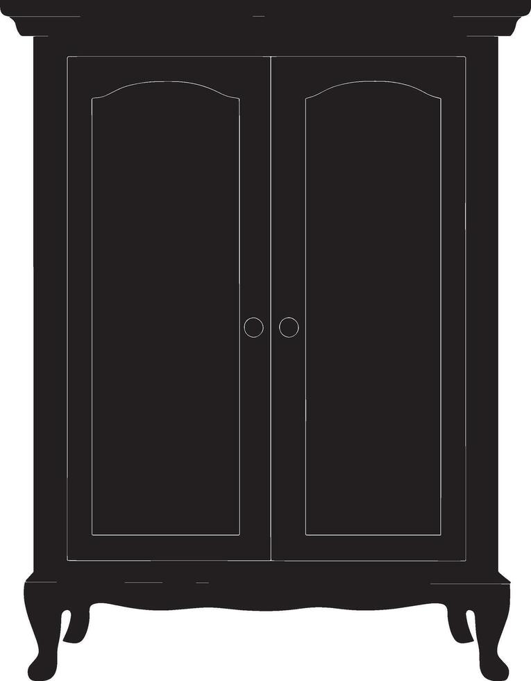 Cabinet simple silhouette black illustration vector
