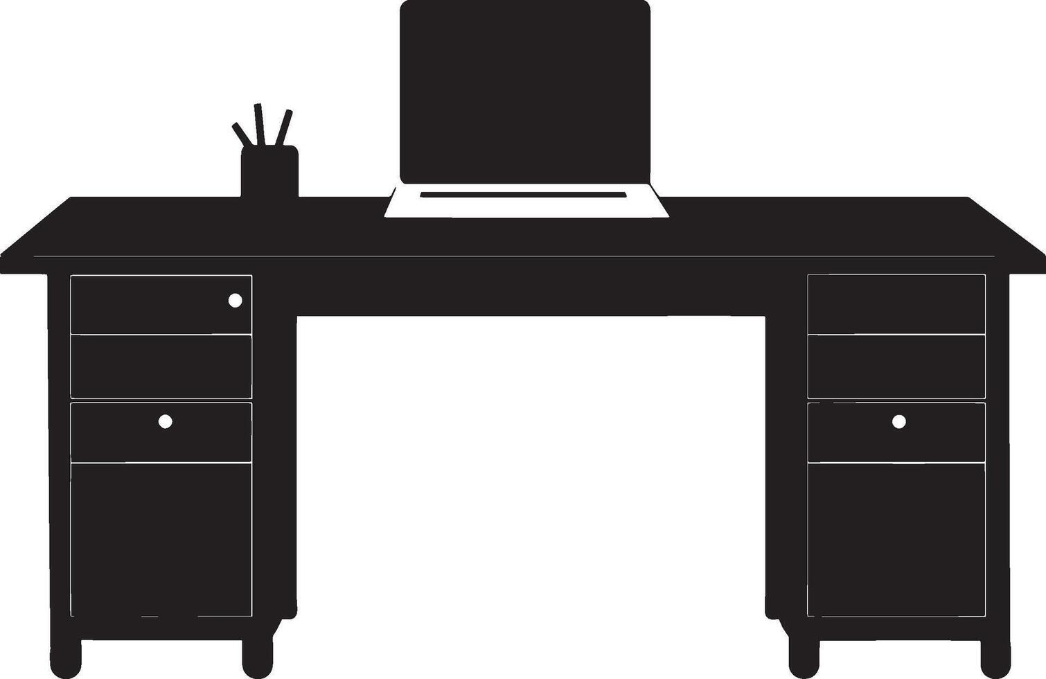 Desk simple silhouette black illustration vector