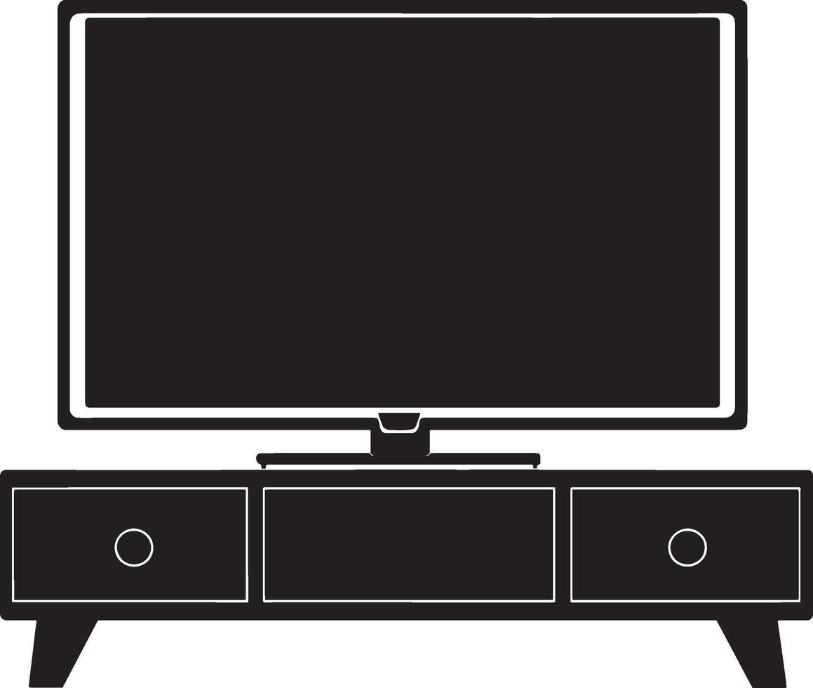 Monochrome TV stand symbol design vector