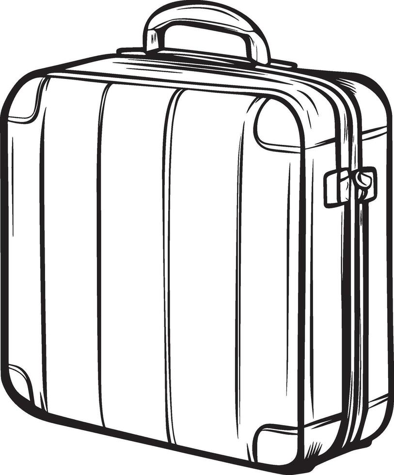 Minimalist black silhouette of a travel suitcase, design vector