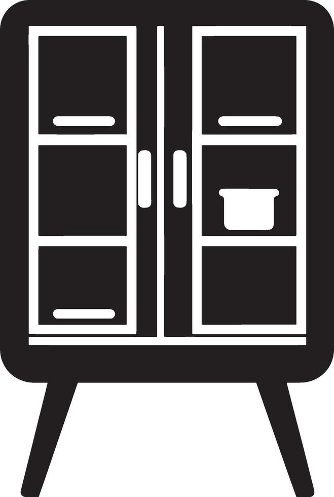 Simple black outline of a cabinet, illustration. vector